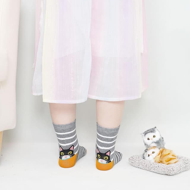 Detalle de ZAKASA Chaussettes enfant fille fantaisie (socquettes) en coton à motifs animaux