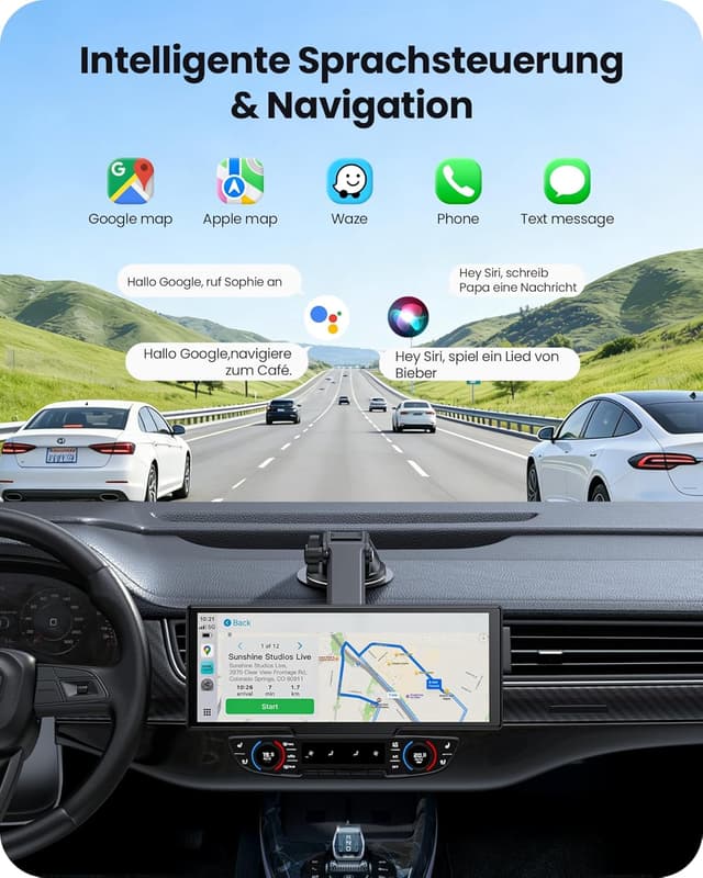 Detalle de Avaett CarPlay Display 9,26 Zoll mit 4K-Dashcam