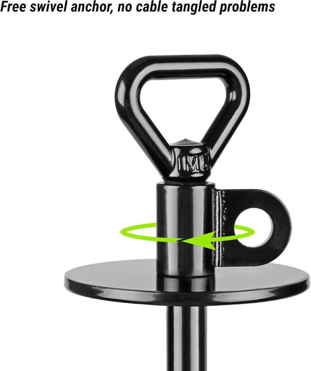 Detalle de SELEWARE Dog Tie Out Stake Outdoor Anti-Rust Ground Anchor for Large Dogs up to 220 lbs