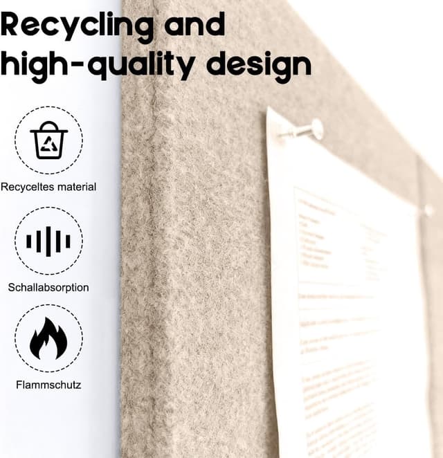 Detalle 2 de DASIAUTOEM Filz Pinnwand 30 x 30 cm