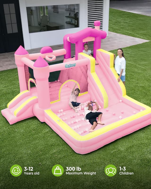 Detalle de Outfunny Inflatable Bounce House 450W blower 🏰