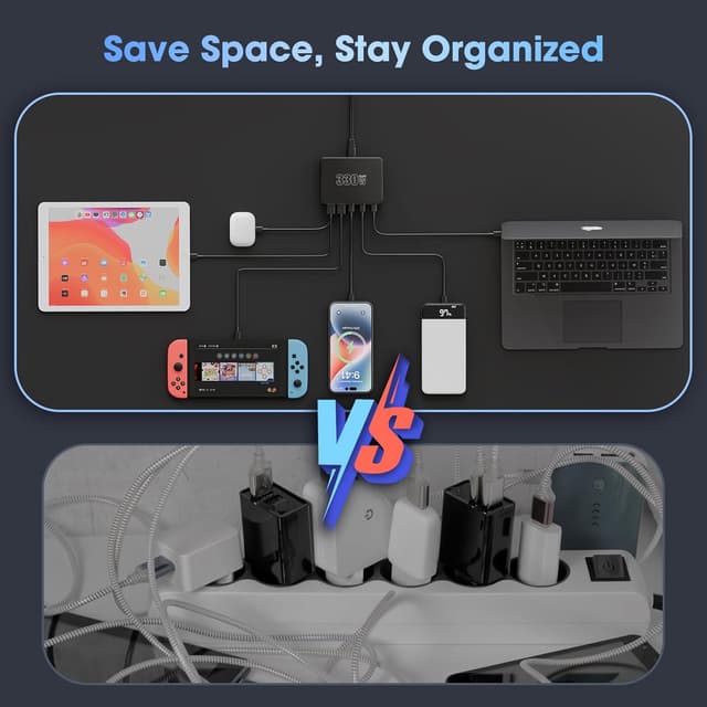 Detalle 2 de 330W 10-Port USB Charging Station PD 100W fast charger 🔌