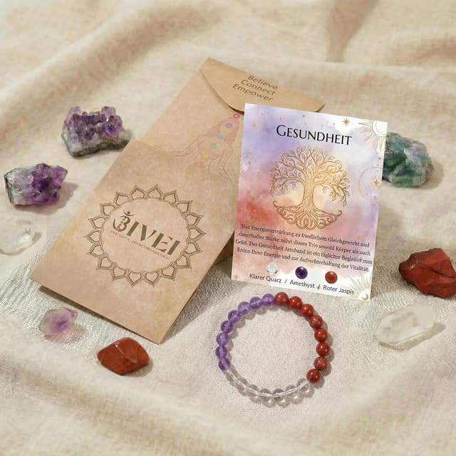 Detalle de Bivei Armband Stärkendes Kristall-Heilungsarmband 8 mm – Dehnbares Perlenarmband für Damen & Herren