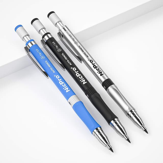 Detalle 2 de Nicpro 2mm Mechanical Pencil Set – 3 PCS ✏