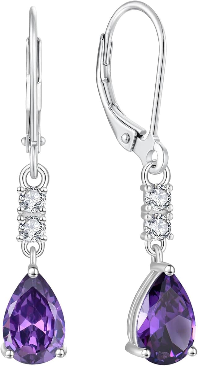 Thumbnail 6 de FJ Tropfen Hängend Ohrringe aus 925 Sterling Silber mit Geburtsstein (33,5 mm)