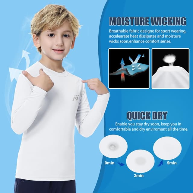 Detalle de MEETWEE Ragazzi rash guard manica lunga con protezione UV UPF50+ per bambini