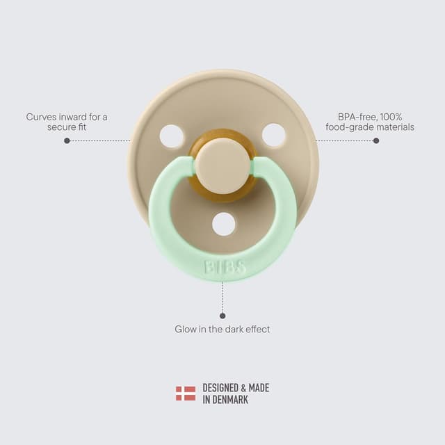 Thumbnail 3 de BIBS Colour Glow Soother 2-Pack Sage Night baby pacifier