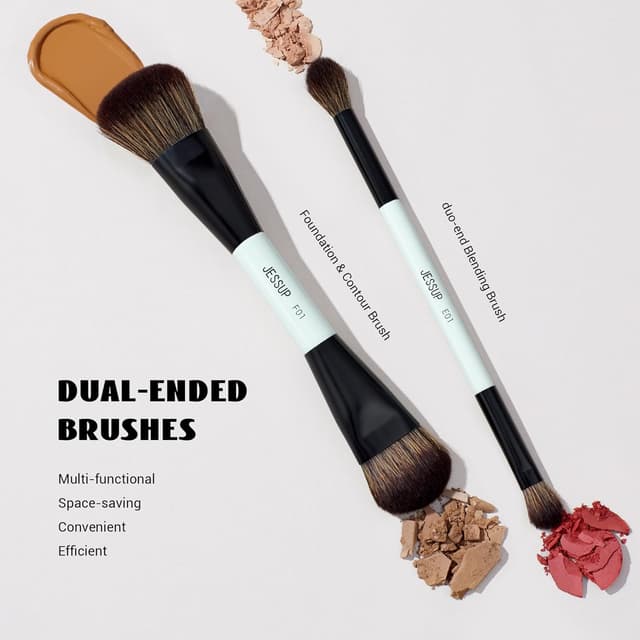 Thumbnail 2 de Jessup Double Ended Makeup Brushes 2pcs