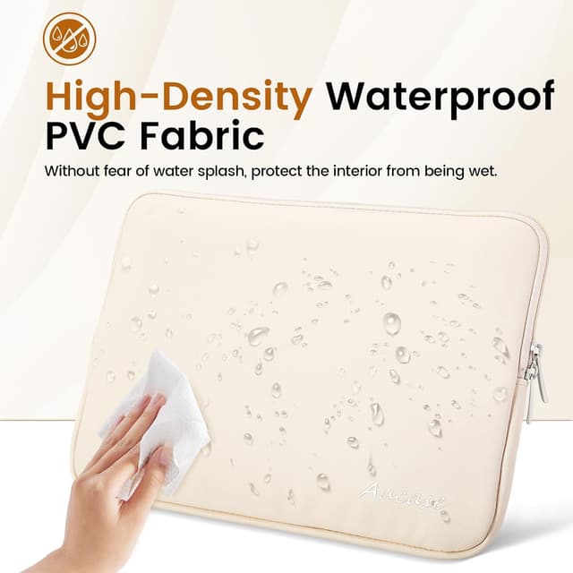 Detalle 2 de Aucase 13–14 inch Laptop Sleeve Leather Case – water-resistant protective pouch with soft 360° lining