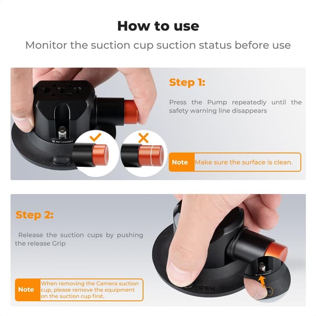 Thumbnail 5 de K&F CONCEPT 3" Saugnapfhalterung für Auto