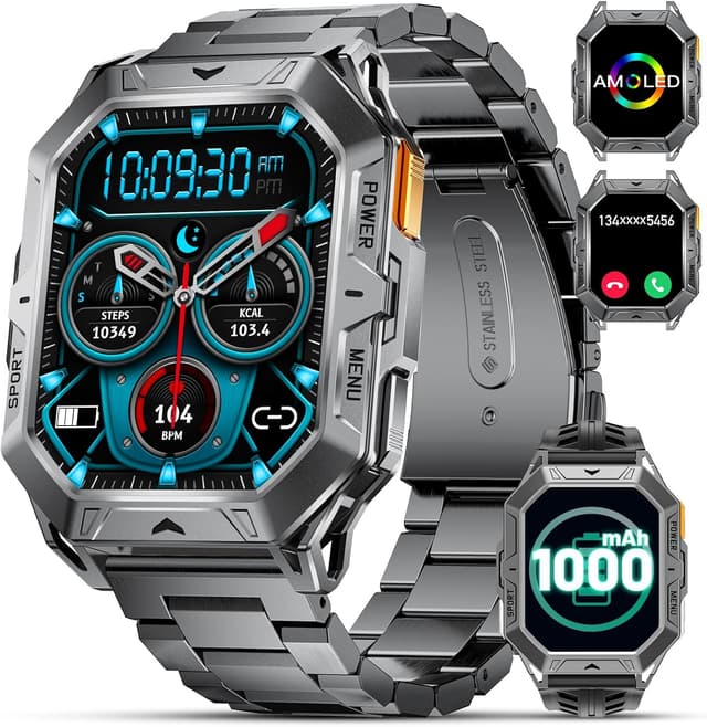 Detalle de FEELNEVER Large Military Smart Watch 1000mAh