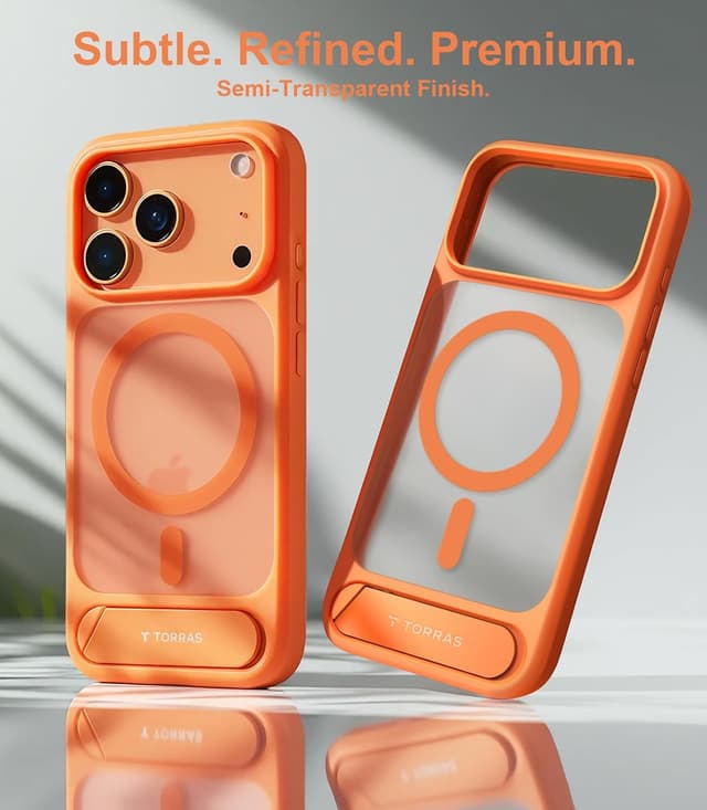 Thumbnail 6 de TORRAS OStand L1 for iPhone 17 Pro case with MagSafe, durable titanium stand and camera button shield (Ember Orange)