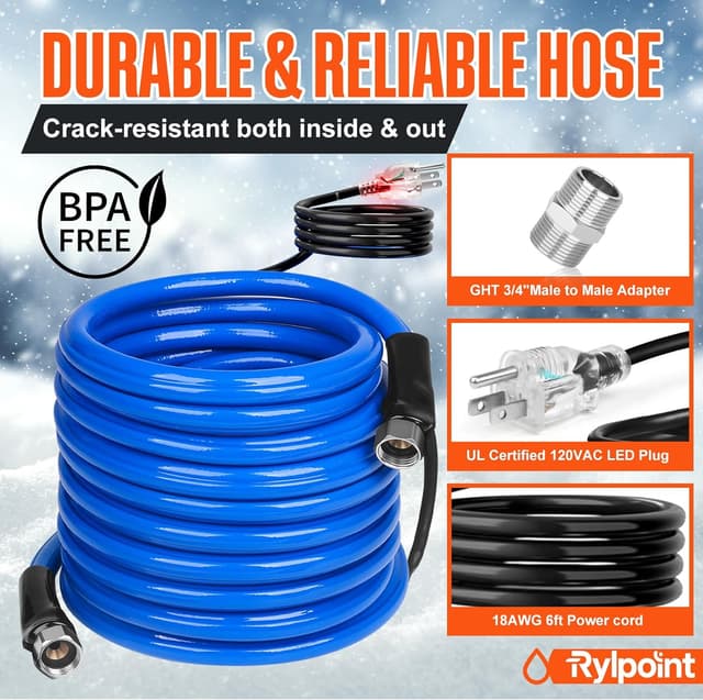 Thumbnail 5 de 50FT Heated Water Hose for RV