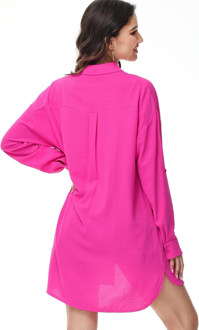 Detalle 2 de Tanmolo Damen Bluse V-Ausschnitt Langarm