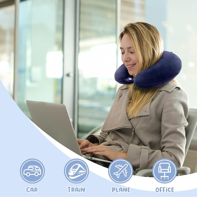 Detalle de WENGX travel neck pillow, memory foam