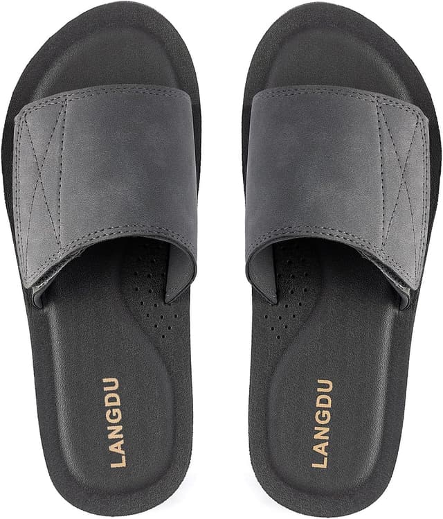 Detalle de LANGDU claquettes homme pour la piscine réglables, gris (30,42 EU)