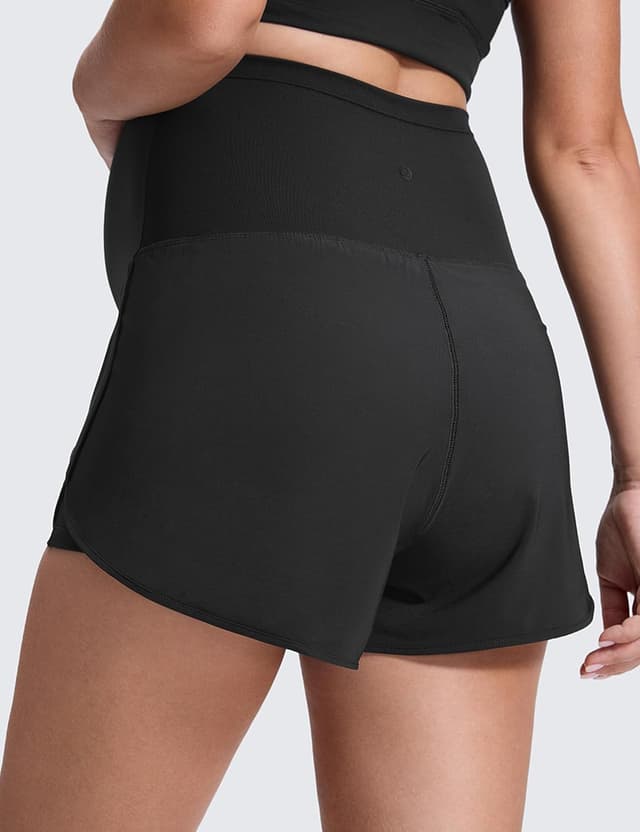 Detalle de CRZ YOGA shorts de grossesse 2 en 1 Femmes : sur-ventre séparé, poche et entrejambe 7,6 cm