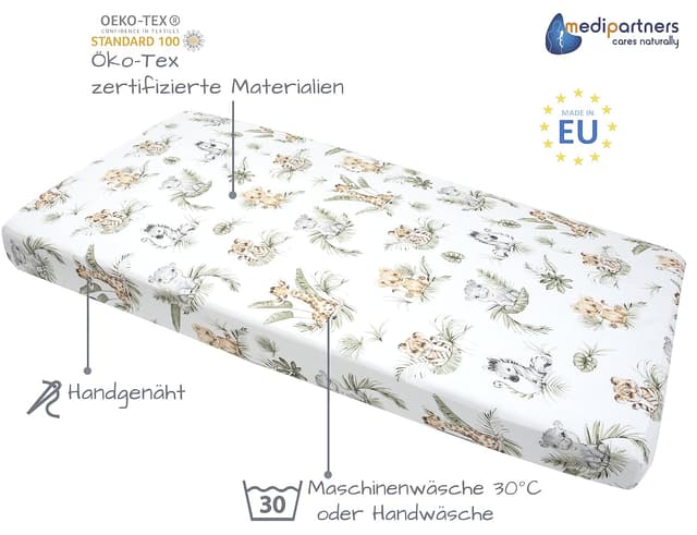 Thumbnail 2 de Medi Partners Spannbettlaken 60x120 3er Pack