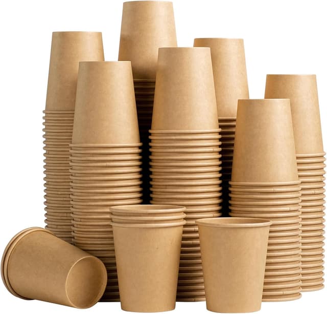 Detalle de Lamosi 200-Pack 8 oz Brown Paper Cups 🫖