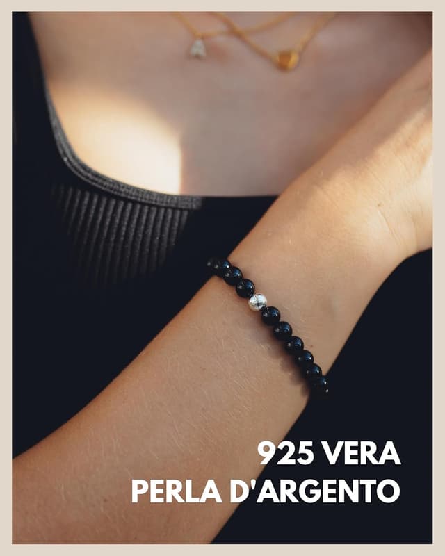 Detalle de GD GOOD.designs bracciale da uomo in pietra naturale con perle di diaspro (chakra) estensibile