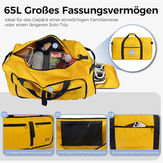 Thumbnail 3 de Fmeida Reisetasche Groß 65L Gelb