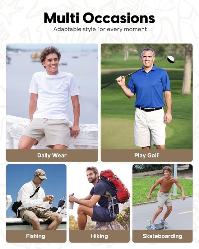 Detalle de maamgic Mens Khaki Shorts with 5/7 in inseam