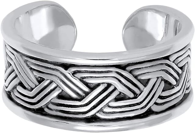 Detalle 2 de Kuzzoi Herrenring 10 mm offen verstellbar aus 925 Sterling Silber (Vintage Look)