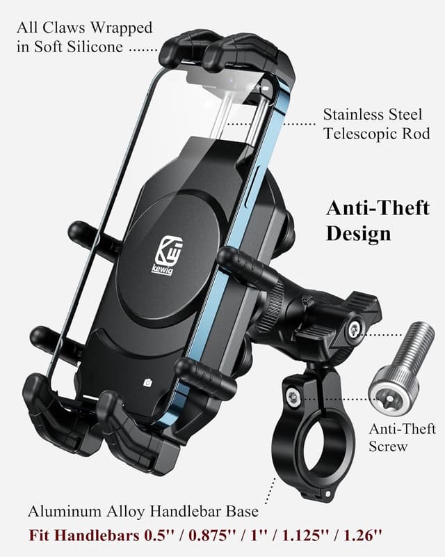 Thumbnail 2 de BRCOVAN Anti-Theft Motorcycle Phone Mount for 5.4-7.2"