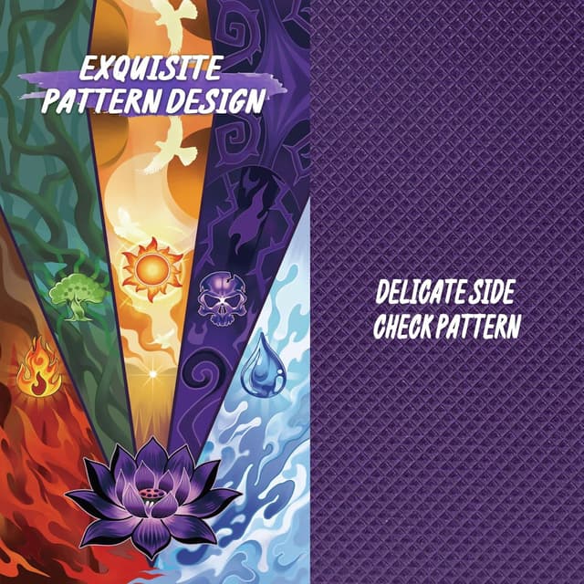 Detalle de UAONO Card Deck Box für MTG: Kartenbox für bis zu 120+ Sleeved Commander Deck (PU-Leder, Magnetverschluss, 2 Divider) – Schwarz/„Lotus“