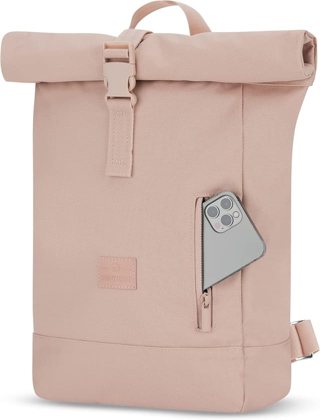 Detalle de Johnny Urban Rolltop Rucksack Robin Small (12 Zoll Laptopfach) – kleiner Tagesrucksack für Uni, City & Business