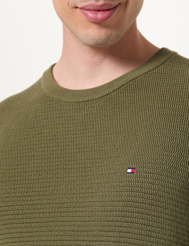 Detalle 2 de Tommy Hilfiger Seasonal Structure Crew Neck MW0MW42799 maglione da uomo (confezione singola)