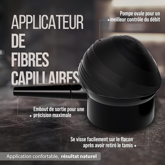 Detalle de Kit x3 Fibre Capillaire Spray (châtain foncé) avec applicateur et optimiseur – poudre densifiante anti-ruissellement