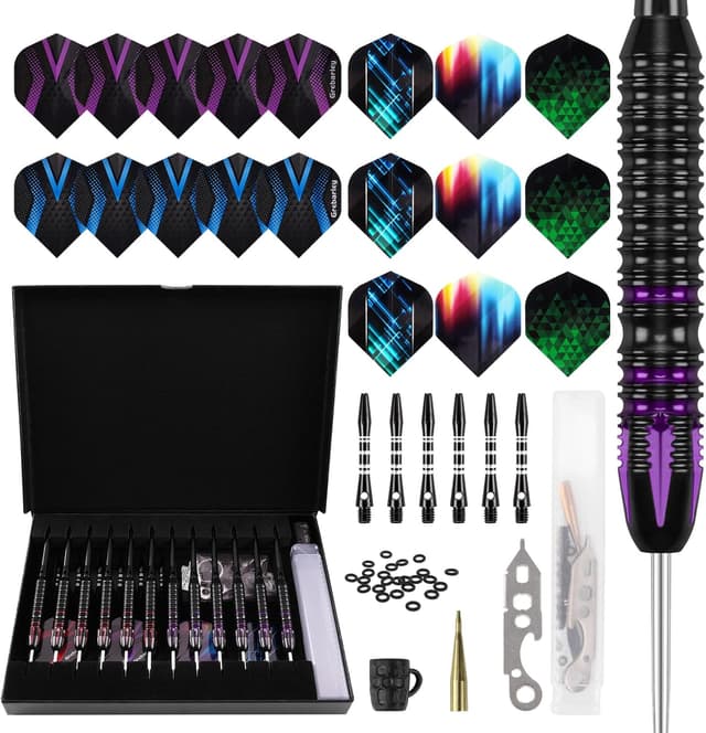 Detalle 2 de Grebarley Steeldarts mit Metallspitze, 12 Stück