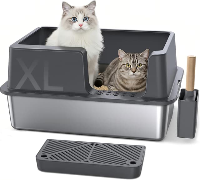 Imagen de Gimars XL lettiera acciaio 60x40x31 cm 🐾 en OfertitasTOP