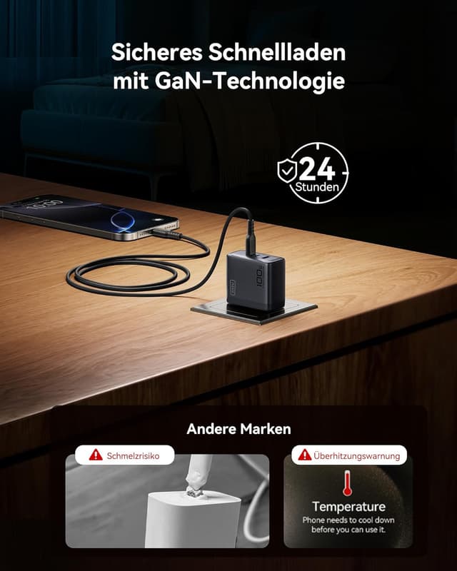 Thumbnail 5 de INIU 100W 3‑Port USB‑C Ladegerät für Laptop und Handy