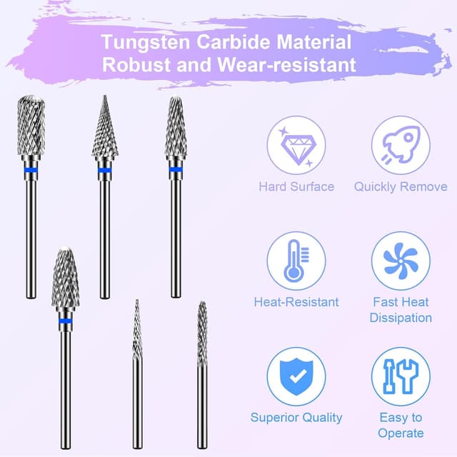 Detalle de CGBE Punte Fresa Unghie 6 pezzi