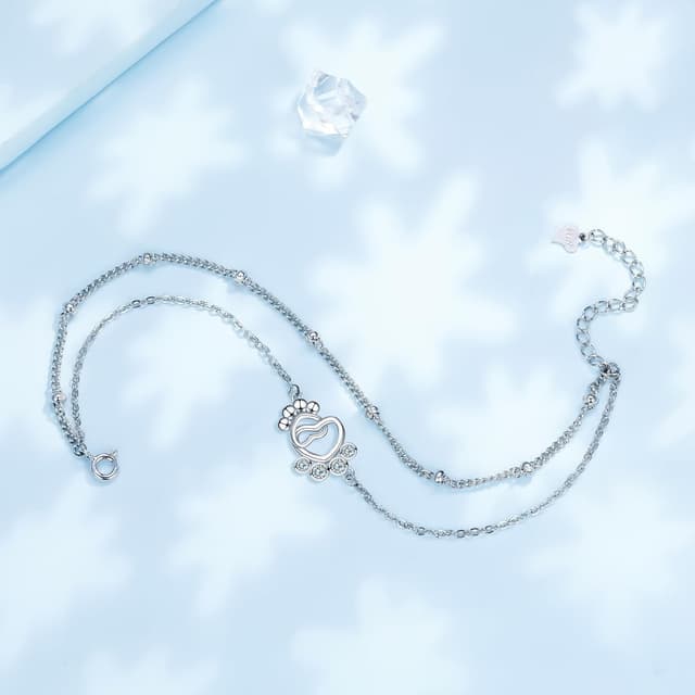 Detalle de BerriBling Bracelet double chaîne argent 925