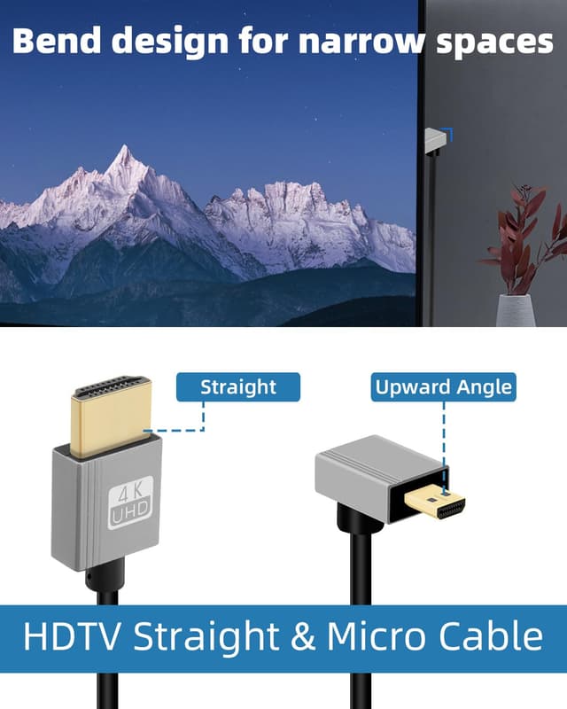 Thumbnail 3 de GELRHONR 4K Micro to HDTV Cable 18Gbps