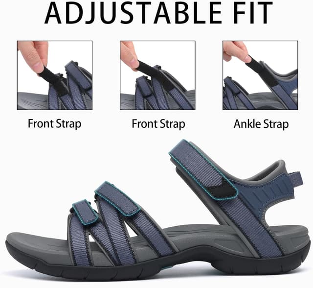 Detalle de shevalues Hiking Sandals for Women with Adjustable Straps and Arch Support