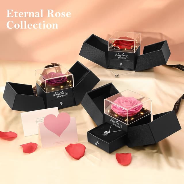 Thumbnail 8 de Emibele Rosa Preservada + Collar Plata S925 🎶 Regalo San Valentín