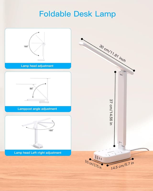 Detalle 2 de Power Strip LED Desk Lamp 4 USB Ports