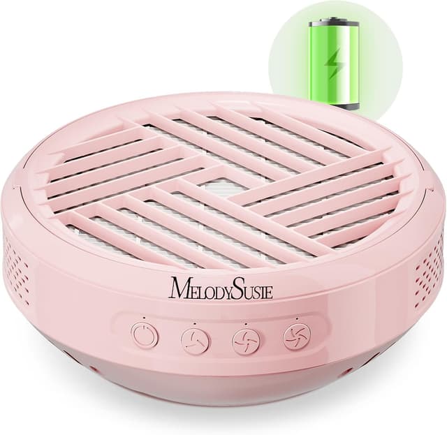 Detalle de MelodySusie tragbarer Nagelstaubsauger SProR (bis zu 5 Stunden Laufzeit, 3 Saugmodi) – rosa
