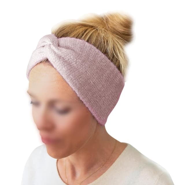 Detalle de Papierdrachen Strick-Haarband für Damen (rosa) – elastisch, bequem & handwaschbar