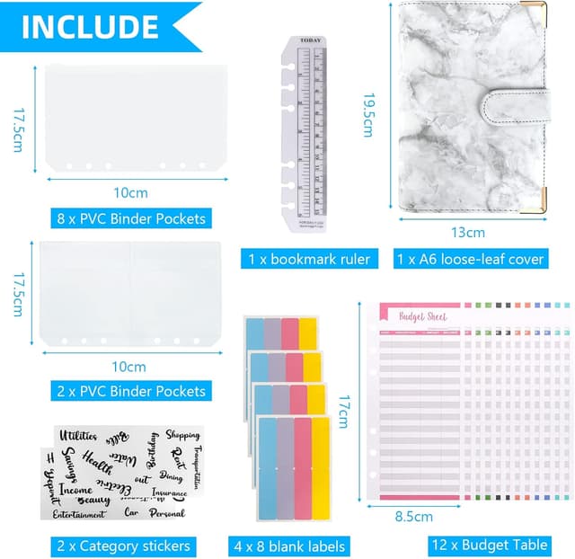 Detalle 2 de Raccoglitore ad anelli A6 30 pezzi con buste ed etichette 🗂