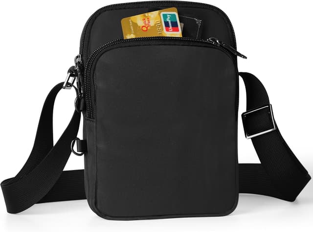 Detalle de Tibroni sac à bandoulière antivol compact avec fermeture éclair, blocage RFID et poche étanche