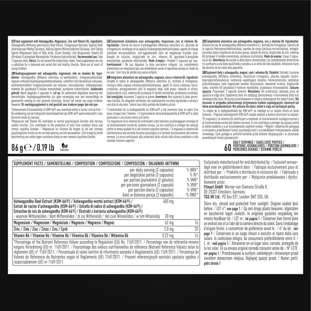 Detalle 2 de ESN Ashwa + (KSM-66®) : ashwagandha hautement dosé avec magnésium, zinc et vitamine B6