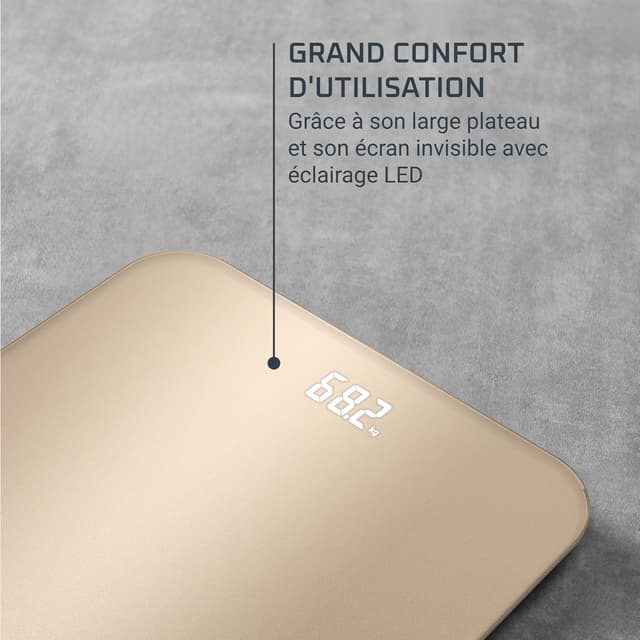 Detalle de Rowenta Classic 2.0 BS1900V0 – pèse-personne avec grand écran invisible et capacité 180 kg