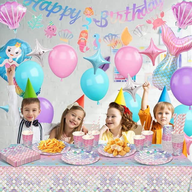 Detalle 2 de yosiio Meerjungfrau Partygeschirr Set 7 Zoll