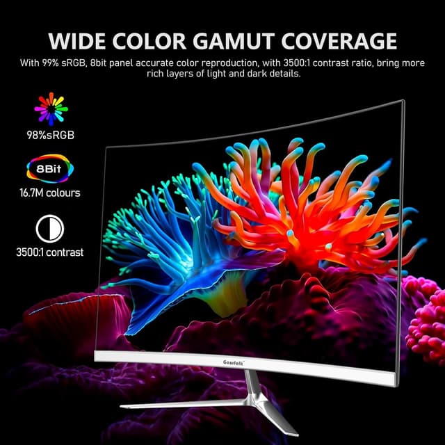 Detalle de Gawfolk Curved Monitor 24,5 Zoll 120Hz — Gaming-Monitor