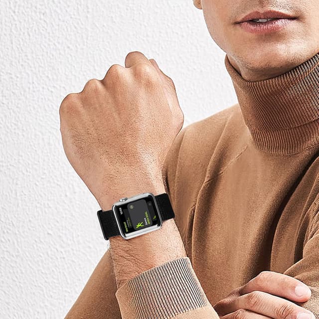 Thumbnail 6 de GZ GZHISY JuQBanke Sport Loop Nylon Band for Apple Watch (Dark Black) — 42mm / 44mm / 45mm